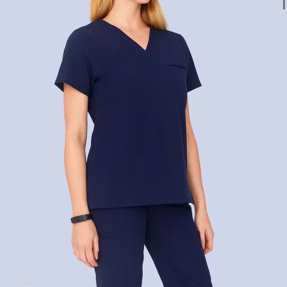 Navy Short Sleeve Women's Top